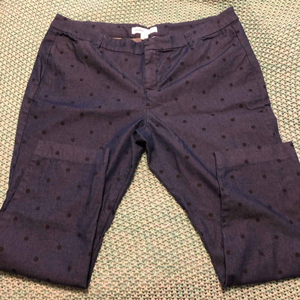 Navy dots Mid-Rise Pixie Ankle Pants for Women